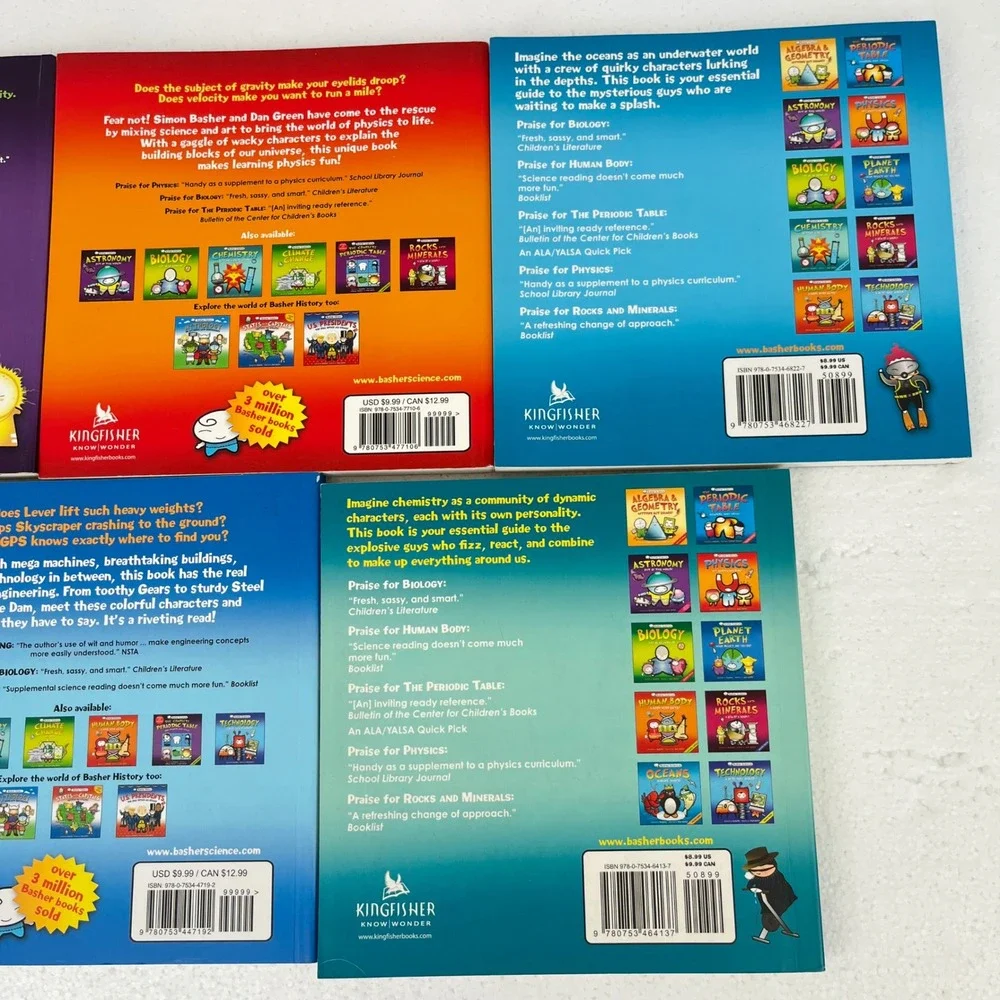 Basher Science STEM Book Set‎ Astronomy Physics Oceans Engineering Chemistry 5pk